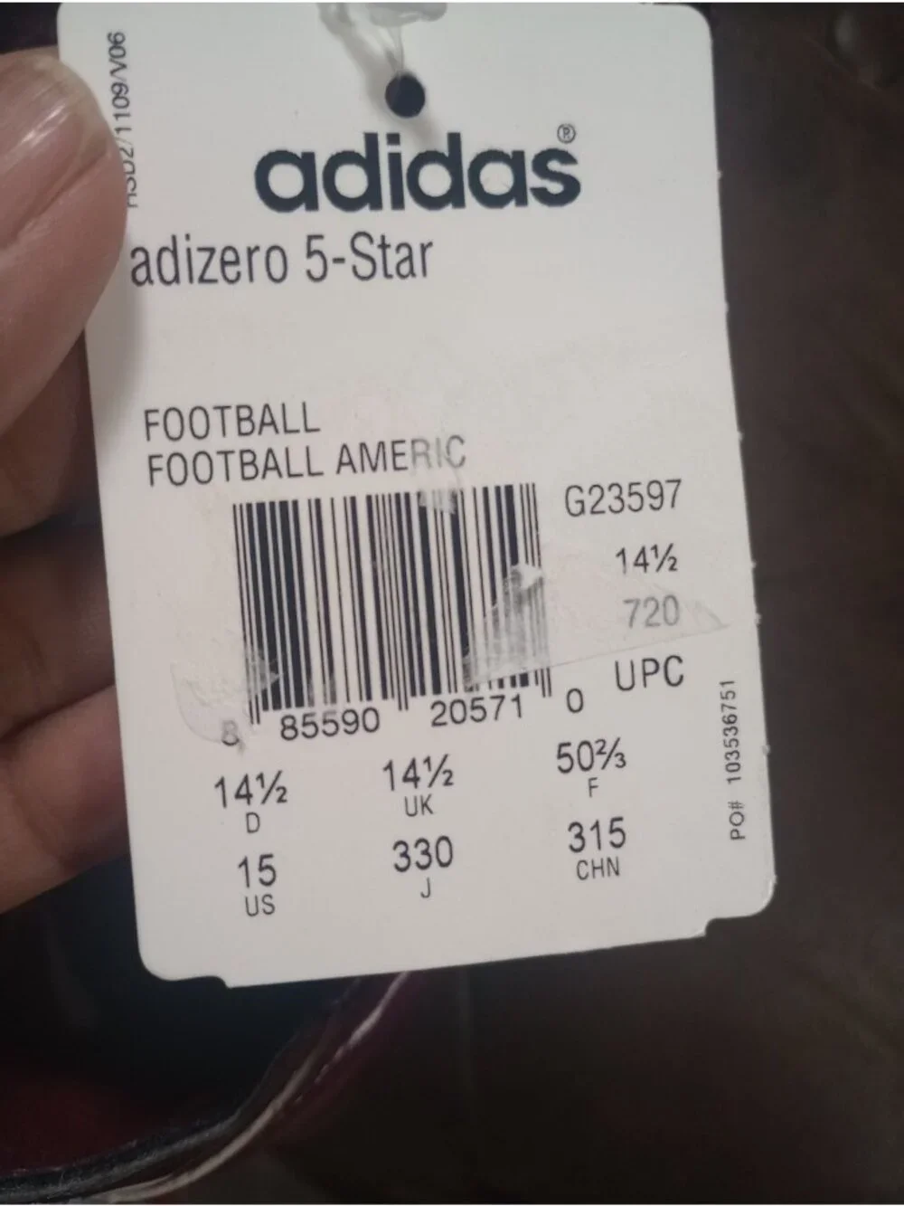 New Marrón/Purple Adidas Adizero 5-Star Soccer/Football Cleats Mens Size 15
